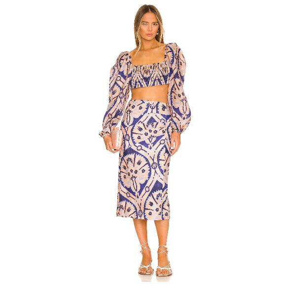 Johanna Ortiz The Line of Descendent Linen Skirt Size 2 - Picture 1 of 8